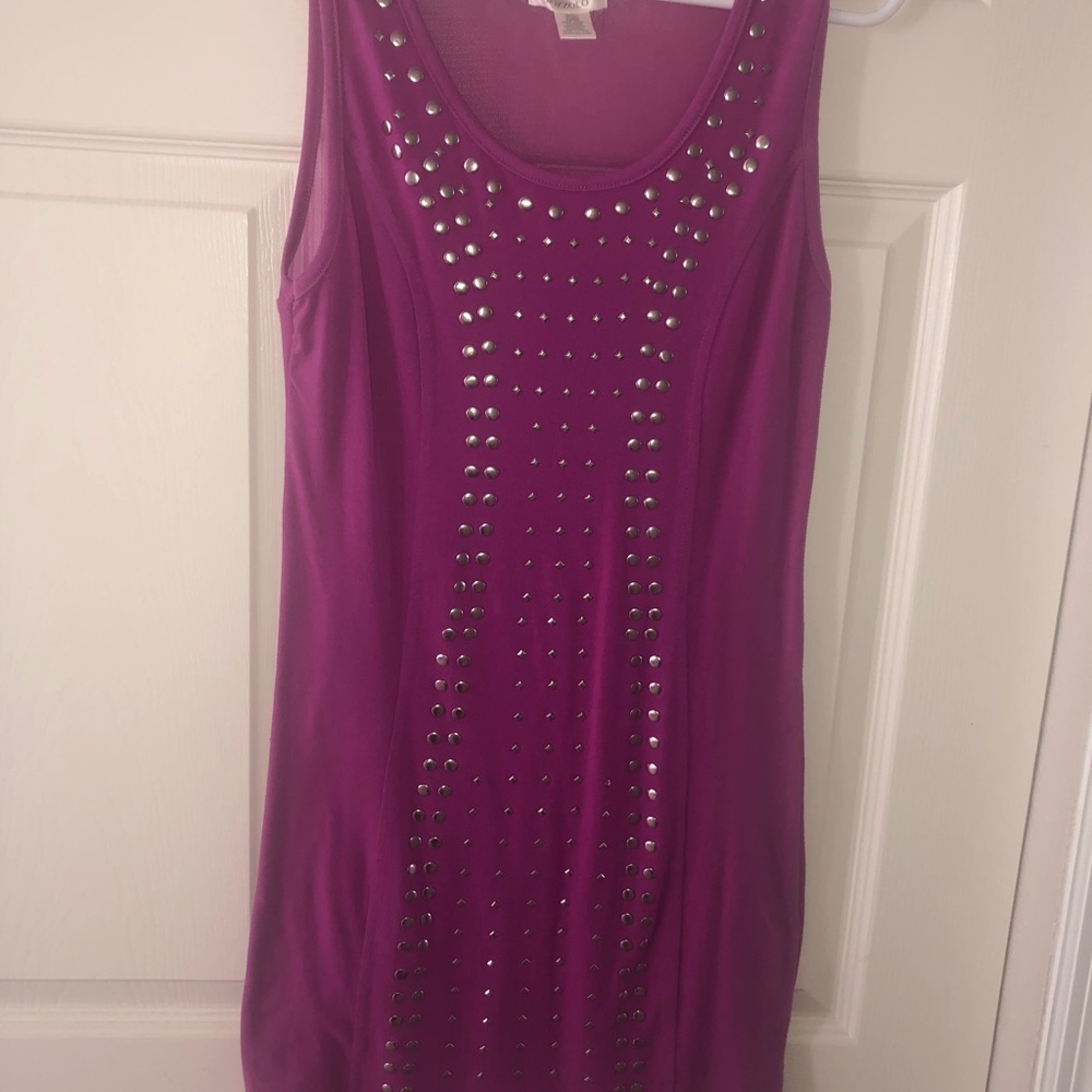 Pink cotton dress with gold accents